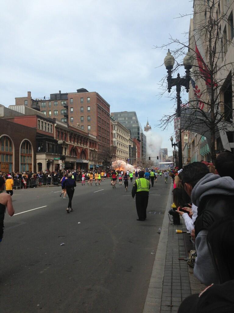 boston marathon explosion detonates