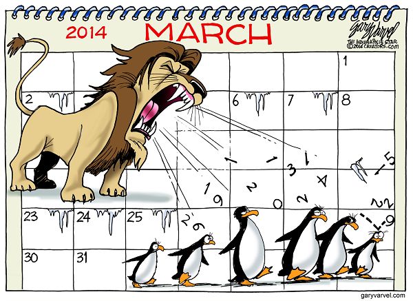 Cartoonist Gary Varvel: March: In like a lion, out like...