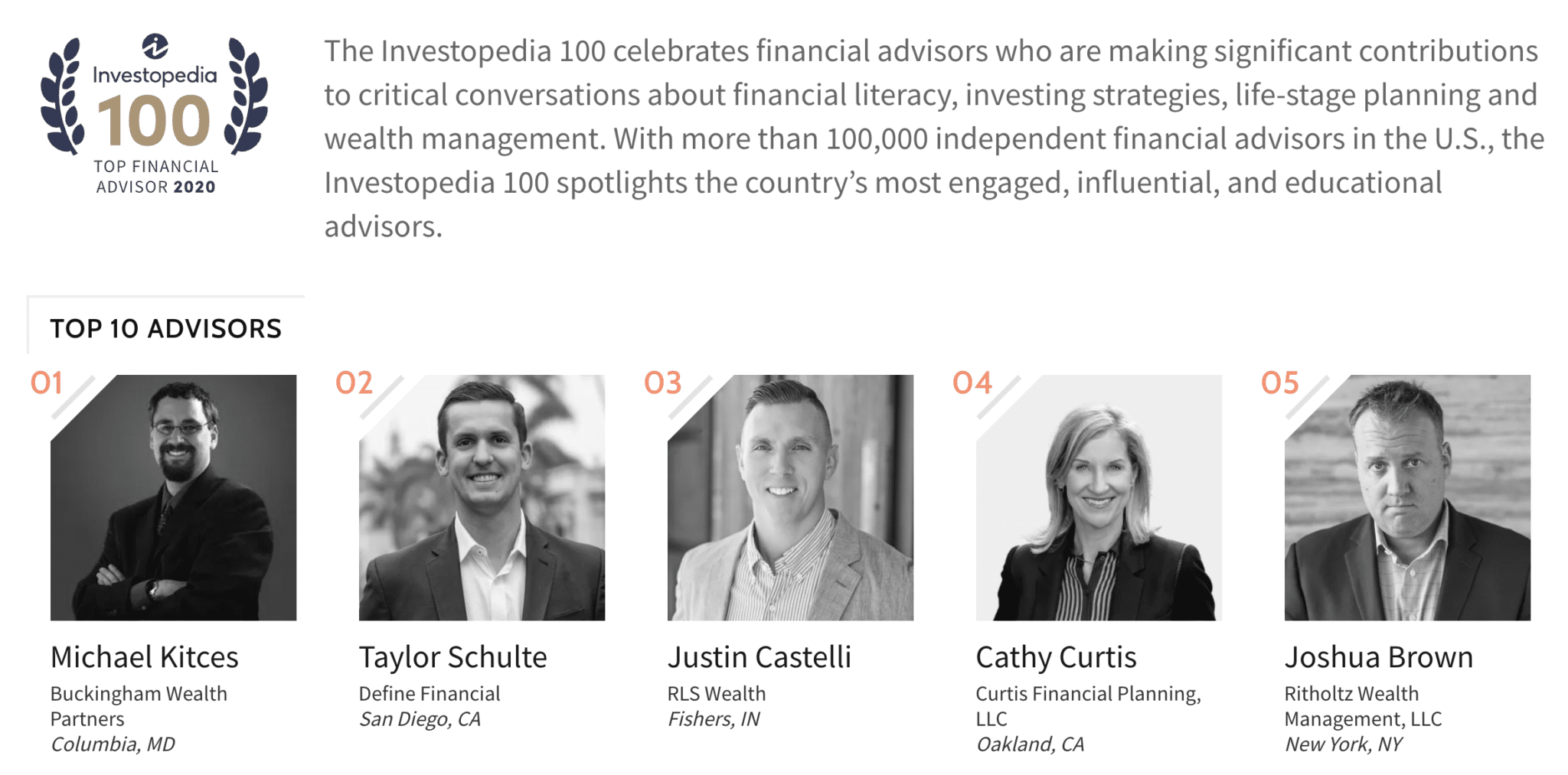 Investopedia 100 Top Financial Advisors Of 2020 - The Reformed Broker